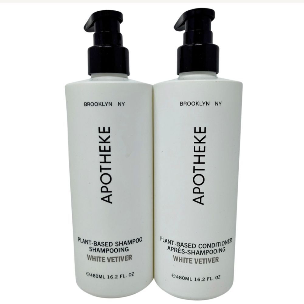 APOTHEKE WHITE VETIVER SHAMPOO & CONDITIONER PLANT BASED JUMBO SIZE 480ML - Picture 3 of 3
